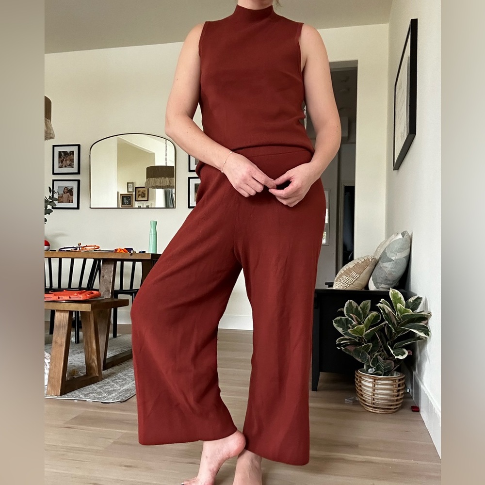 NWT Nine West Two Piece Sweater Set - Burnt Orange